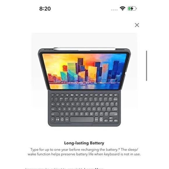 Zagg pro keys keyboard tablet case/stand apple ipad pro - Picture 10 of 11